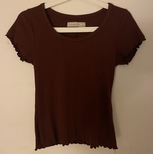American eagle ribbed lettuce trim top
